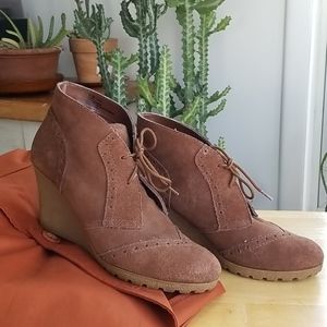 MIA Suede Wedge Heel Booties
